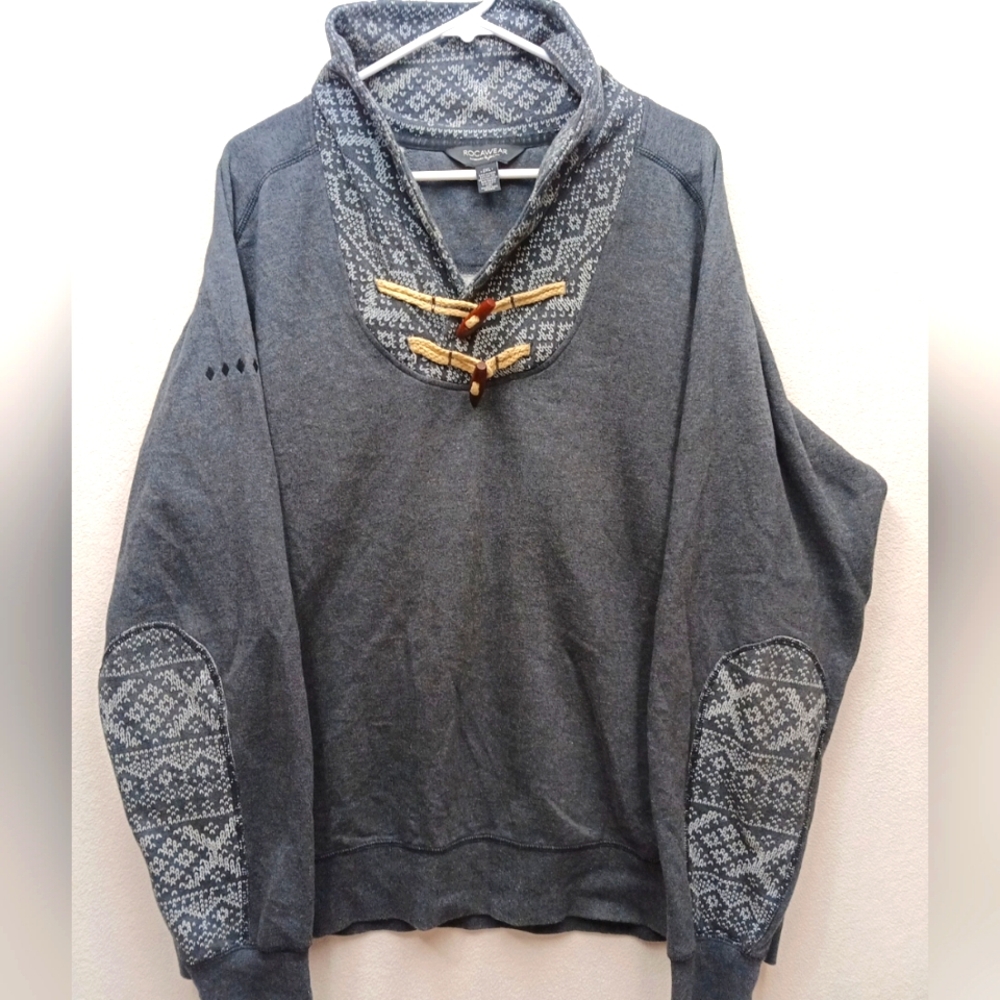Rocawear Mens 2xl Gray Sweatshirt Toggle Accent